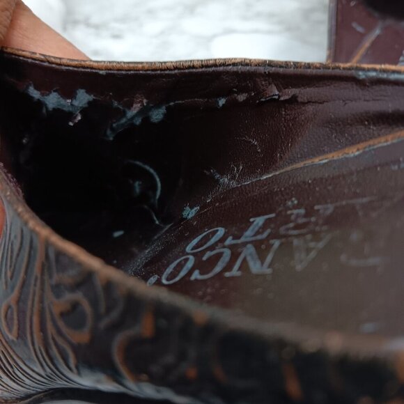 FRANCO SARTO Women's Brown Leather Clogs Mules Slip-on Western Cowboy Boot  Sz.8 - Picture 7 of 9